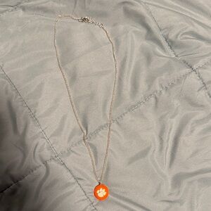 Silver Clemson Necklace